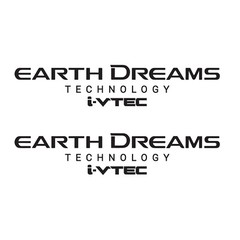 (2x) EARTH DREAMS TECHNOLOGY i-VTEC Vinyl Decal Sticker for Honda Cars