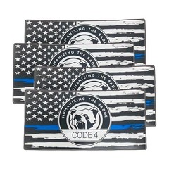 ZIMISI Thin Blue Line Sticker Code 4, Vinyl Bumper Car 4PCS, Black&blue&white