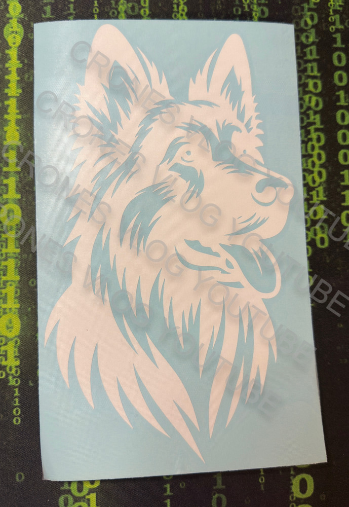 German Shepherd Dog Head GSD Bust window DECAL/STICKER 8” White