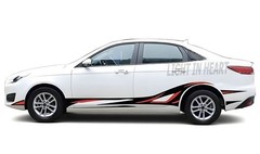 Fit For Ford Focus Graphics Flame Sticker Distorted Stripe Car Side Vinyl Decals