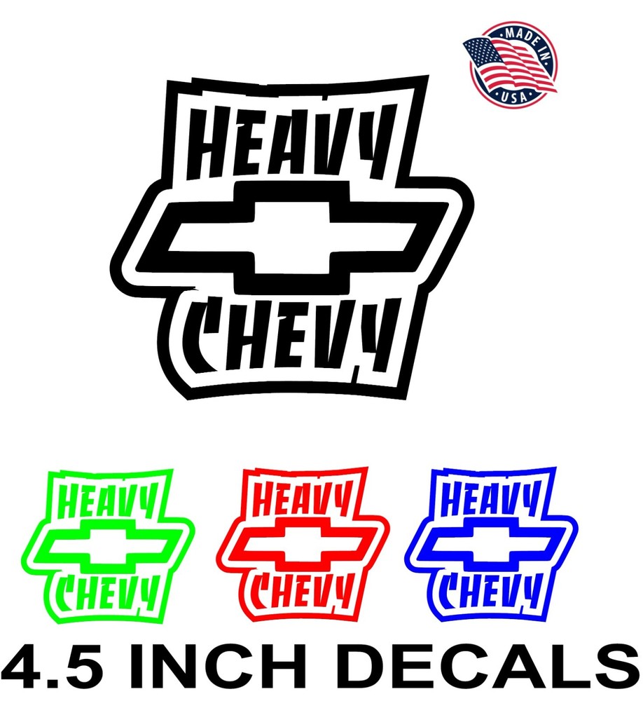 HEAVY CHEVY bowtie graphics car window stickers hot rod tahoe monte carlo decals