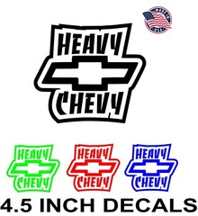 HEAVY CHEVY bowtie graphics car window stickers hot rod tahoe monte carlo decals