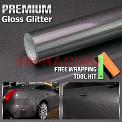 *Premium High Gloss Glitter Gray Sparkle Car Vinyl Wrap Sticker Decal Sheet Film