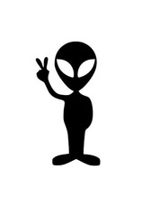 Alien Peace Lover Funny Vinyl Decal Sticker you choose size and color 4″ in