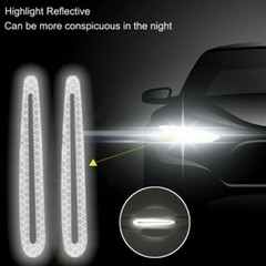4x Reflective Strips Car Door Handle Safety Carbon Fiber Warning Sticker USA