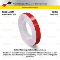 RED 9mm 3/8″ Roll PIN STRIPE PinStriping Trim Body Line TAPE Decal Vinyl Sticker