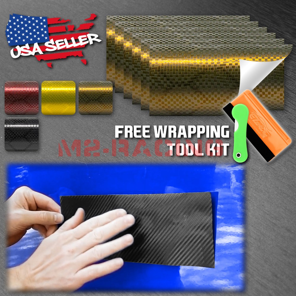 PET Honeycomb Carbon Fiber Satin Vinyl Wrap For GMC Bowtie Emblem Overlay Film