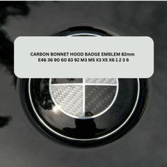 CARBON BONNET HOOD BADGE EMBLEM 82mm E46 36 90 60 83 92 M3 M5 X3 X5 X6 1 2 3 6