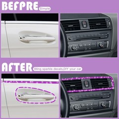 Kingdder 16.4 ft Bling Car Trim Self Adhesive ft, Purple
