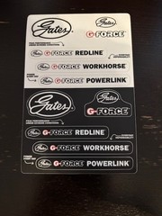 GATES G-FORCE 10 PC STICKER SHEET Offroad Overland Drags Racing Hotrod UTV