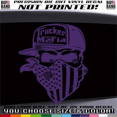 TRUCKER MAFIA Skull Vinyl Decal Sticker SUV Car Truck Window DieCut HIGH QUALITY