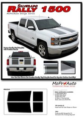 2014-2015 Chevy Silverado RALLY 1500 3M Pro Vinyl Hood Tail Stripe Decal Graphic