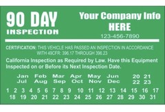 90 Days DOT Vehicle Decal Inspection, Set Of 50 Stickers. Vehicle Label.