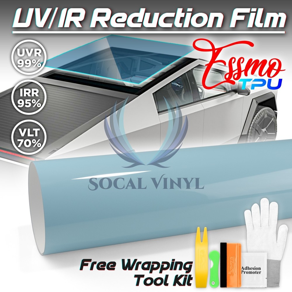 TPU Essmo Security Light Blue Glass Car Sunroof VLT70% UV99% Windshield Sunshade
