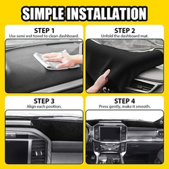 Black Dash Cover Mat for Ford F150 2021 2022 2023 24 25 Dashboard Protector 1-5X