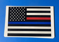 Thin Blue & Red Line Flag Sticker Vinyl Decal Police