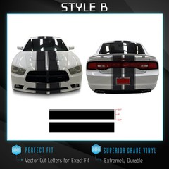 For 2010-2014 Charger Full Body Rally Racing Stripes Graphic Decal – Matte Vinyl