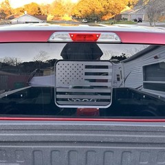 Matte Black Middle Window US Flag Sticker Decal FIT Ford F350 f250 f150 2015-23