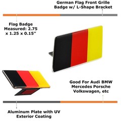 iJDMTOY Set of Germany Flag Emblem Grille Badge, Compatible Black/Red/Yellow
