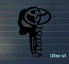 fits toyota style skull punisher decal Silhouette Car Sticker black Vinyl Cool