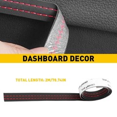 2M PU Leather Car Dashboard Decor Line Strip Sticker Moulding Trim Access A