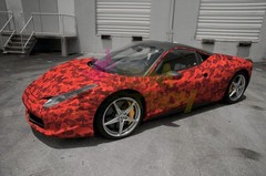 Camouflage Ape Matte Red Gray Camo Car Auto Vinyl Wrap Sticker Decal Sheet Film