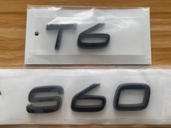 Gloss Black S60 T6 Number Trunk Letters Badge Emblems Sticker For Volvo S60