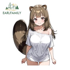 EARLFAMILY 5.1″ Furry Girl Car Stickers Funny Creative Fashionable Decoration