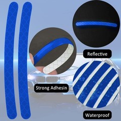 Durable Blue LED Reflective Rim Stripe Decals – 20Pcs for Cars & Motorcycles
