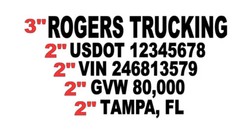 pair – USDOT Vinyl Numbers Custom Stickers Decals Truck Semi US DOT Lettering