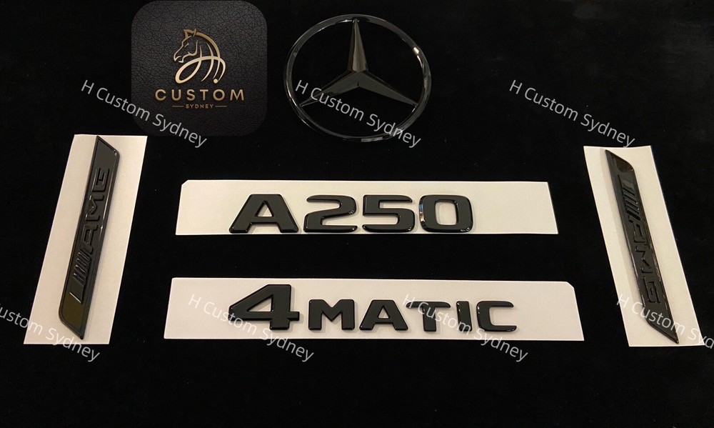 Gloss Black A250 4 matic Badges Package For Mercedes AMG A250 W177 V177