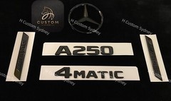 Gloss Black A250 4 matic Badges Package For Mercedes AMG A250 W177 V177