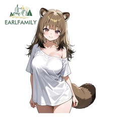 EARLFAMILY 5.1″ Furry Girl Car Stickers Funny Creative Fashionable Decoration