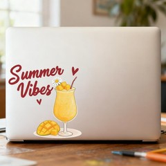 Summer Drinks Stickers Vinyl Customizable Self-adhesive for Car windows Laptop