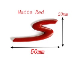 Red/Black/Silver S Leter Badge Sticker Rear Trunk Tailgate Emblem Decor