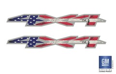 2019 20 21 22 23 24 Chevy Silverado 1500 Custom Flag 4X4 Bedside Decals Set of 2