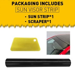 1PCS Black Sun Visor Strip 10″ x 60″ Windshield Vinyl Waterproof Decal Universal