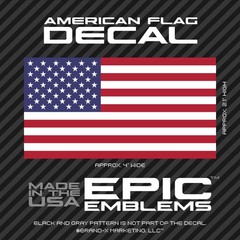 American Flag Vinyl Decal – Made in USA – 2.1″ x 4″, Drawn to US Federal Specs