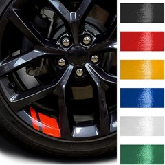 High-Quality Reflective Hash Stripe Wheel Decals for 18-21” Cars – 6 Pcs Red