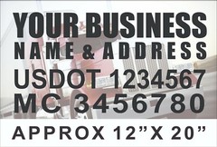 Custom Business Name Address and USDOT US DOT MC Numbers Vinyl Decal Stickers