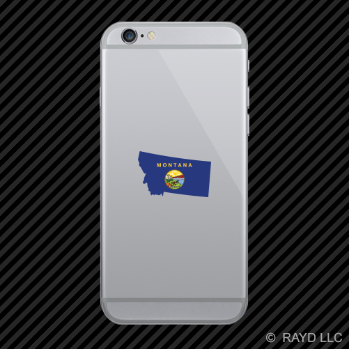 Montana State Shaped Flag Cell Phone Sticker Mobile MT