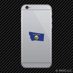 Montana State Shaped Flag Cell Phone Sticker Mobile MT