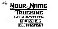 TRAILER TRUCK DOOR DECALS CUSTOM TEXT Gothic Style /ONE COLOR OUTDOOR VINYL X2
