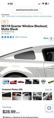 NEW SEC10 Mustang Quarter Window Blackout Decals Matte Black (Item 26258) S197