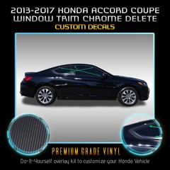 For 2013-2017 Honda Accord Coupe Only Trim Chrome Delete Kit Matte Carbon Fiber