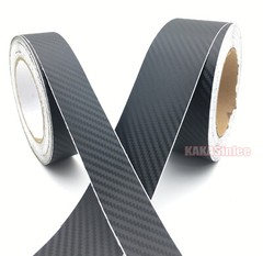 3D Black Sheet Car PVC Grain Carbon Fiber Vinyl Tape Wrap Sticker Decors Strips