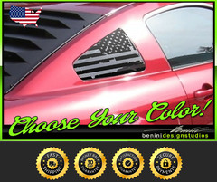 Mustang AMERICAN FLAG Quarter Window Decal (2) Matte black any color 2005-2009 2