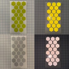20 Reflective 1.75″ x 1.52″ ELG Hexagons (10 Different Colors) Sticker Decal