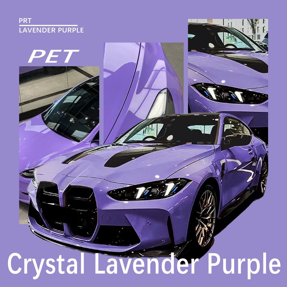 5FT x 50FT PET Crystal Lavender Purple Car Vinyl Wrap Air Release US Stock