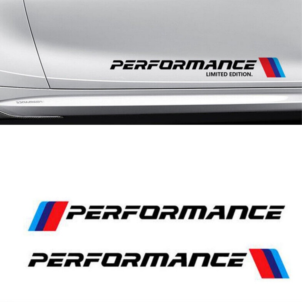 2 PCS Car Door Sticker For BMW M Performance Auto Bumper Decal Limited Vinyl